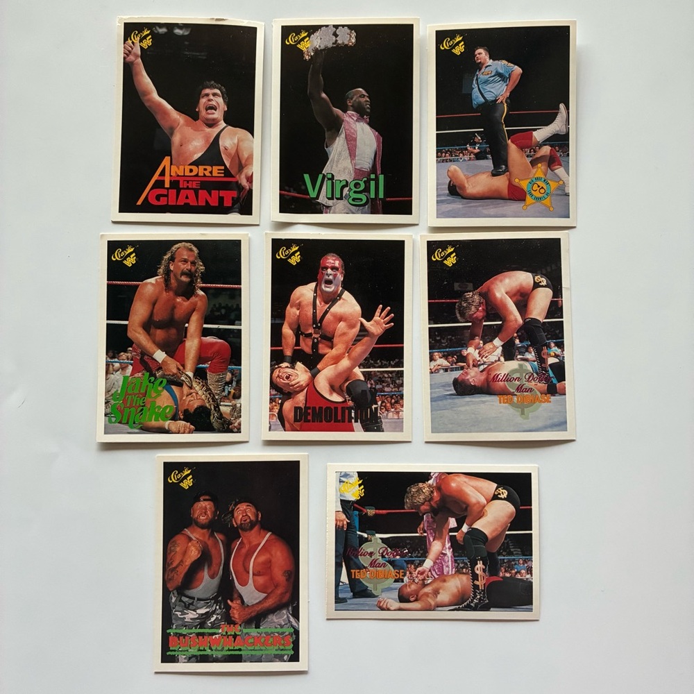 VTG‎ 1990 Classic WWF Wrestling Cards Lot TitanSports Inc 8 Cards